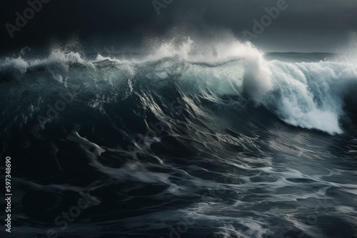 Abstract background of massive waves. Generative AI