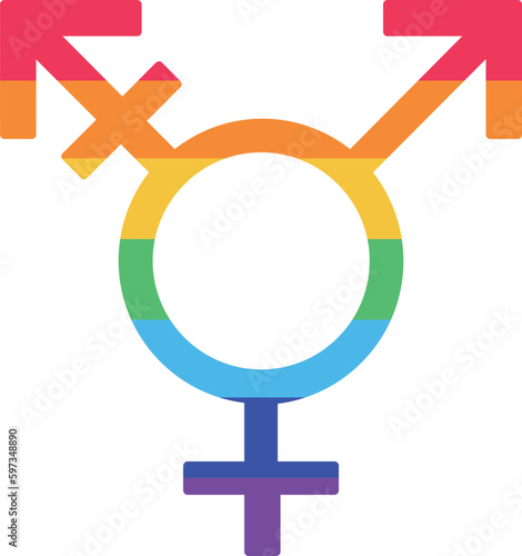 Vector icon of transgender symbol combining gender symbols