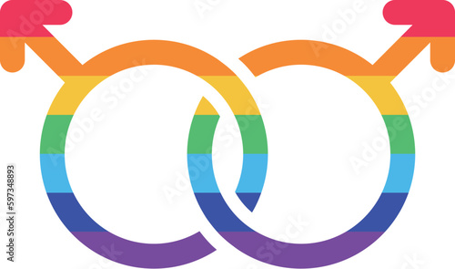 Gender icon, Male and Female icon symbol vector illustration. transgender people, gay rights, gay marriage, LGBT icons.