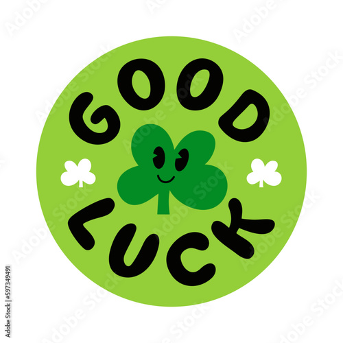 GOOD LUCK logo stamp quote. Farewell, goodbye, bye. Good luck text lettering. Wish you luck. Vector illustration lucky quote. Fortune Design print for t shirt, pin label, badges, sticker, card