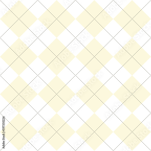 Yellow argyle pattern on a white background.