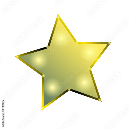 Shiny golden star with frame