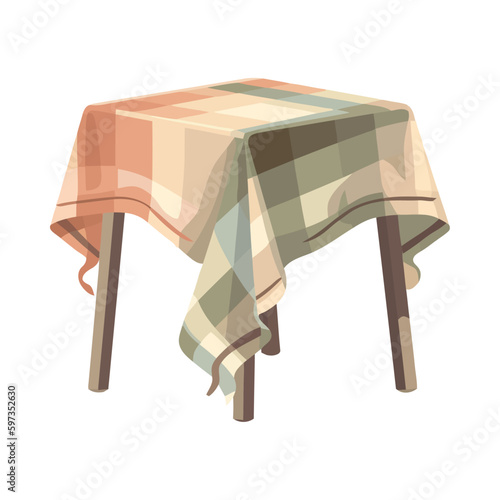 plaid tablecloth adds modern decoration to table