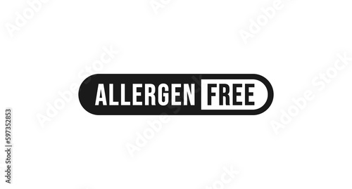Best Allergen free label or Allergen free mark vector isolated in flat style. Allergen free label vector for product packaging design element. Allergen free mark for packaging design element.