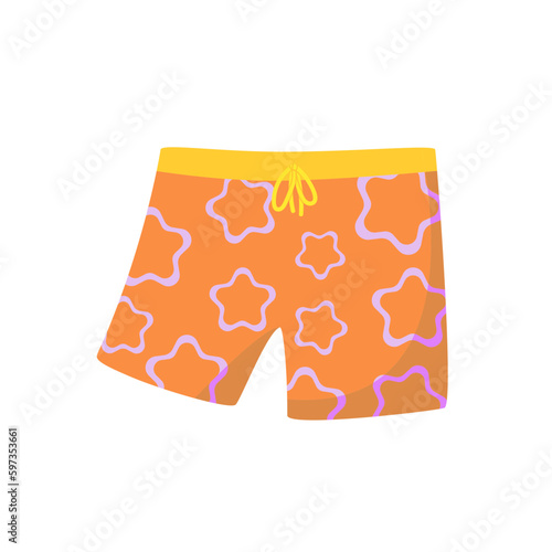orange shorts pant isolated on white background