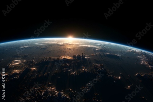 High-def space panorama by NASA. Generative AI