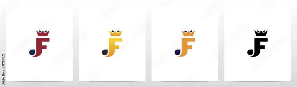 Crown On Top Of Letter Logo Design F Crown On Top Of Letter Logo Design F