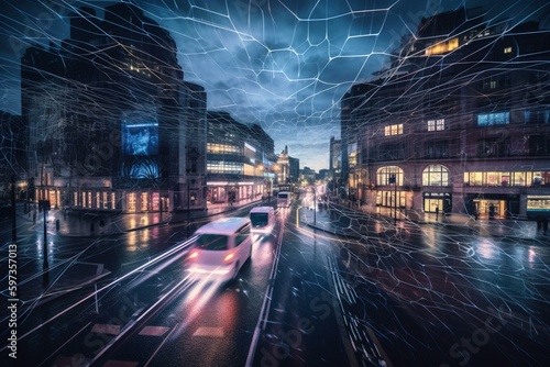 Futuristic vision of London. Generative AI
