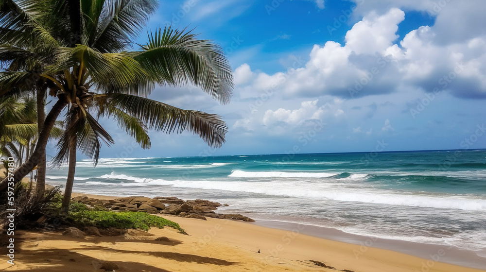 Tropical Beach Paradise.Generative Ai Tropical Beach Paradise.Generative Ai