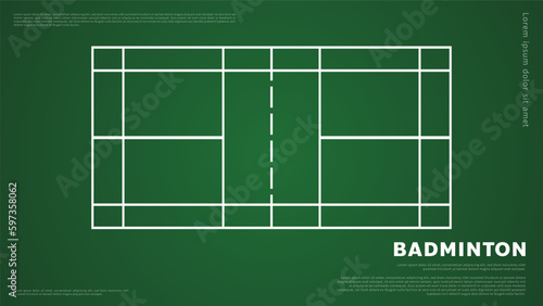 Badminton court indoor   sports wallpaper with copy space     illustration Vector EPS 10