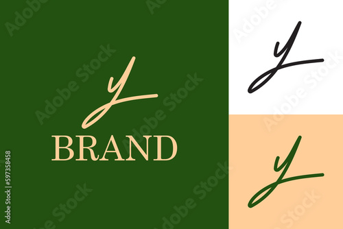 Hand Written Initial Y Logo Template