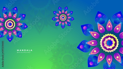 Art and Illustration Vector hand drawn doodle mandala. Ethnic mandala with colorful tribal ornament. Isolated. On white background.