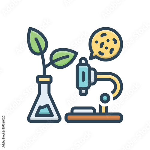 Color illustration icon for biology 