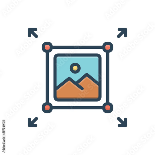 Color illustration icon for enlarge 