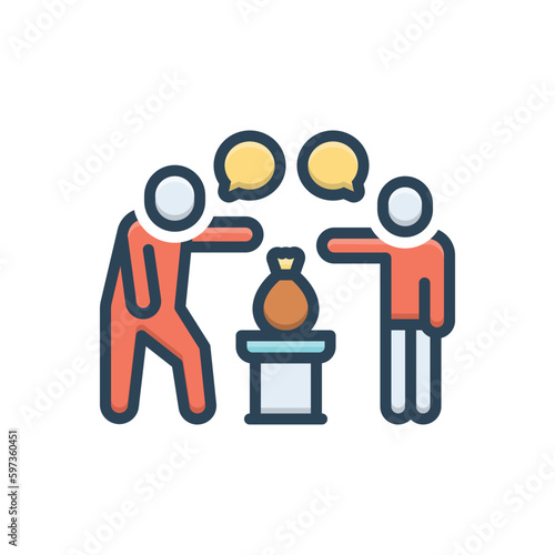 Color illustration icon for argue 