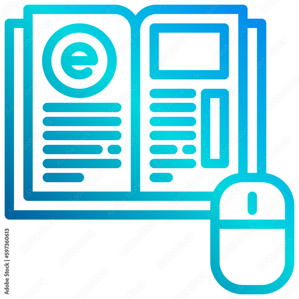 Online learning gradient line icon Online learning gradient line icon