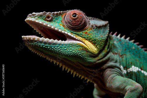a chameleon opens its mouth © imur