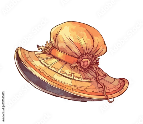 Yellow fedora on old-fashioned
