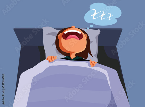 Child Screaming Having a Nightmare Vector Cartoon Illustration. Unhappy kid suffering from sleep apnea problems 
