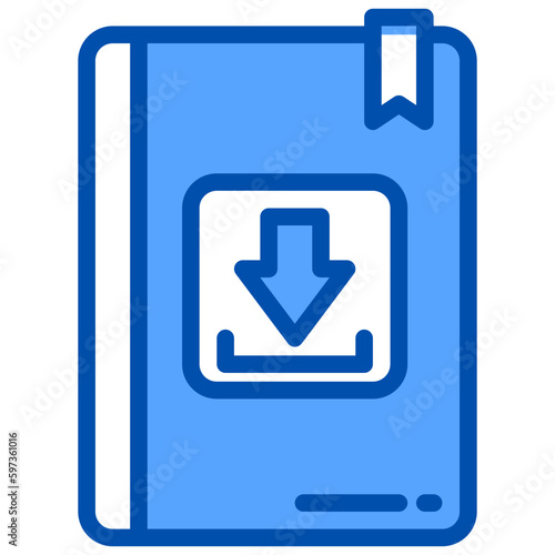 Ebook blue outline icon