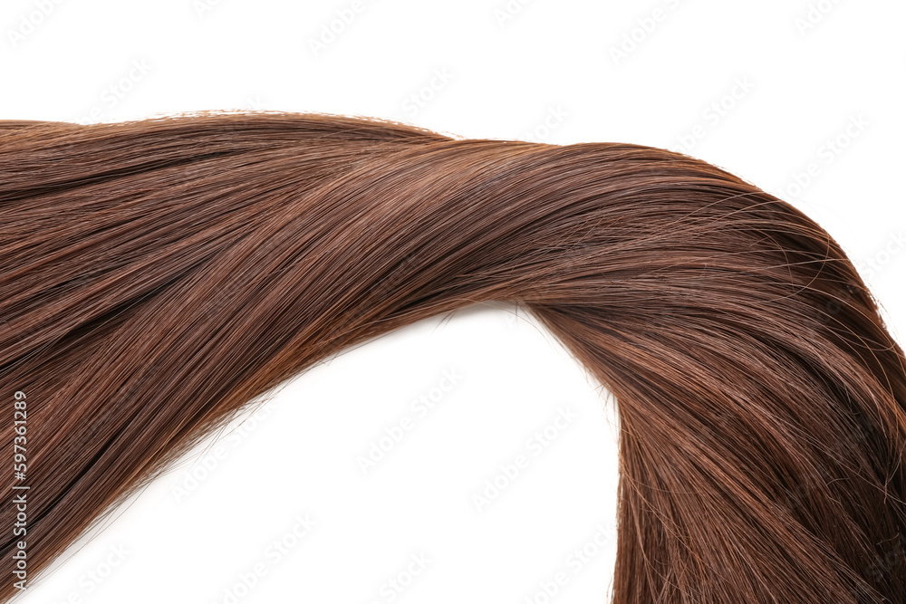 Fototapeta premium Brown hair on white background