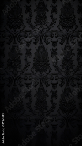 Black Vintage Wallpaper Vertical Background | Generative AI