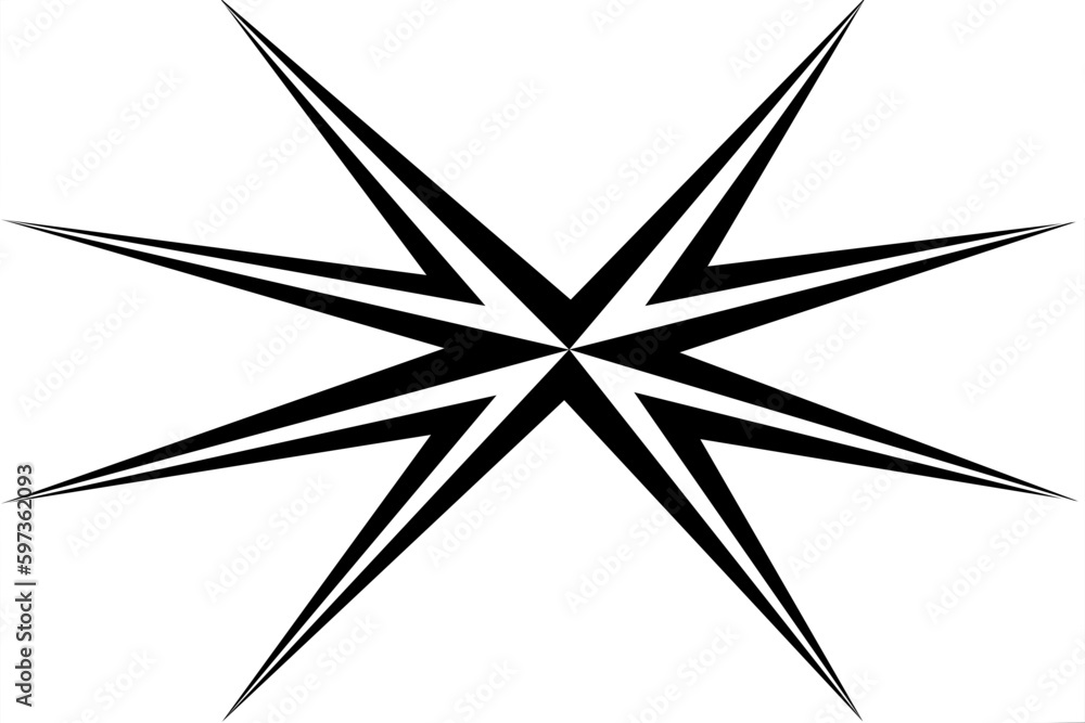 Black and white triangles overlap to form a star Black and white triangles overlap to form a star