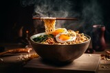 Authentic Japanese noodle dish, Ramen. Generative AI