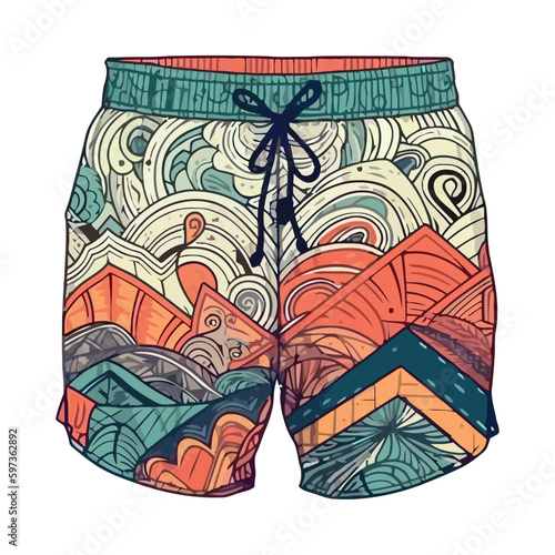 Abstract vector design of a shorts pants
