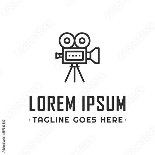 Simple Camera Film Illustration Logo. This logo features a simple yet elegant illustration of a camera film tool. It is a perfect fit for the film industry and related businesses.