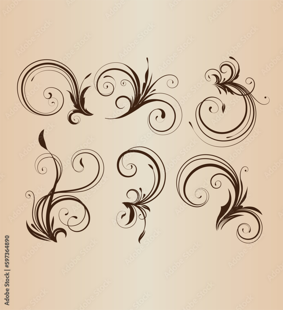 flat floral ornaments for design flat floral ornaments for design