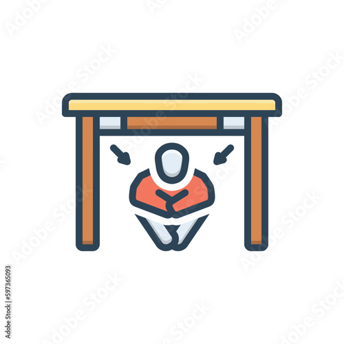 Color illustration icon for hide 
