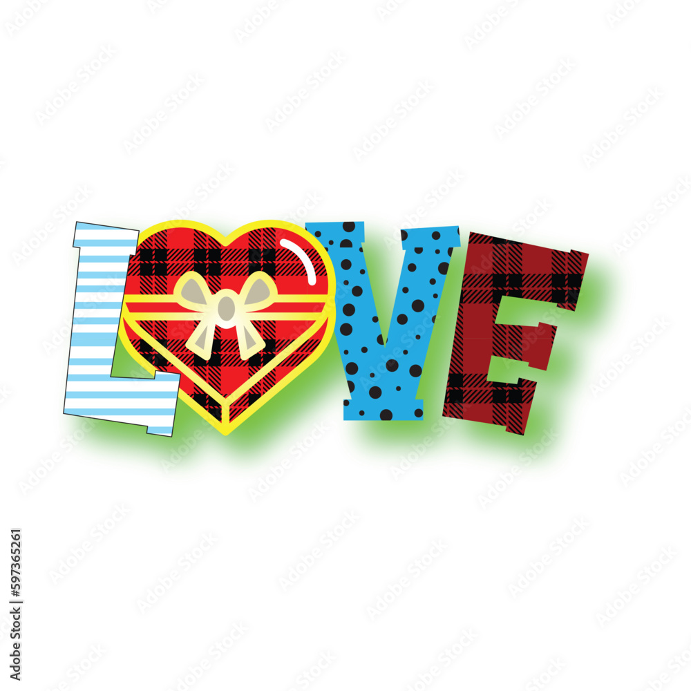 Obraz premium Love Typography Sublimation Design