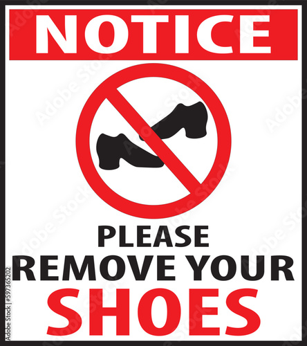 Please remove your shoes sign vector