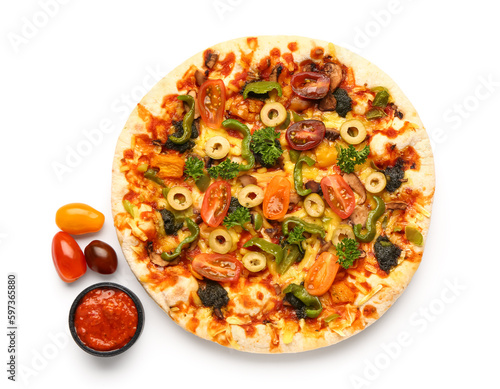 Delicious vegetarian pizza ...