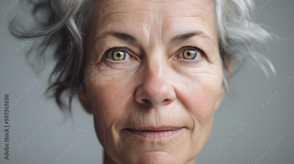 I still like what I see in the mirror. Cropped studio shot of a beautiful mature womans face. Generative AI I still like what I see in the mirror. Cropped studio shot of a beautiful mature womans face. Generative AI