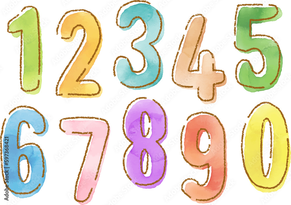 hand drawn vector doodle numbers hand drawn vector doodle numbers