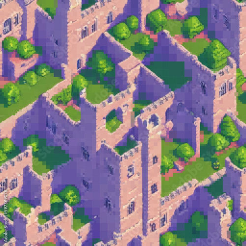 Medieval fortress. Seamless...