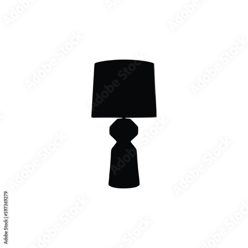 Table light silhouette, lamps Flat style vector illustration. Black light, lamp silhouette set, lamps set.