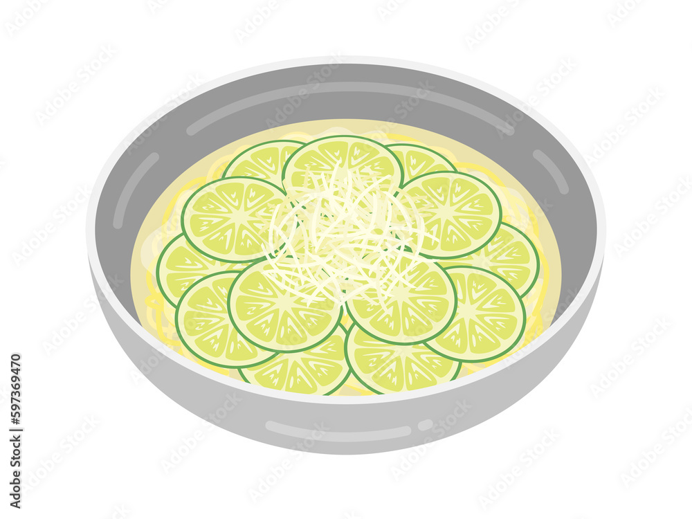 すだち冷麺のイラスト すだち冷麺のイラスト