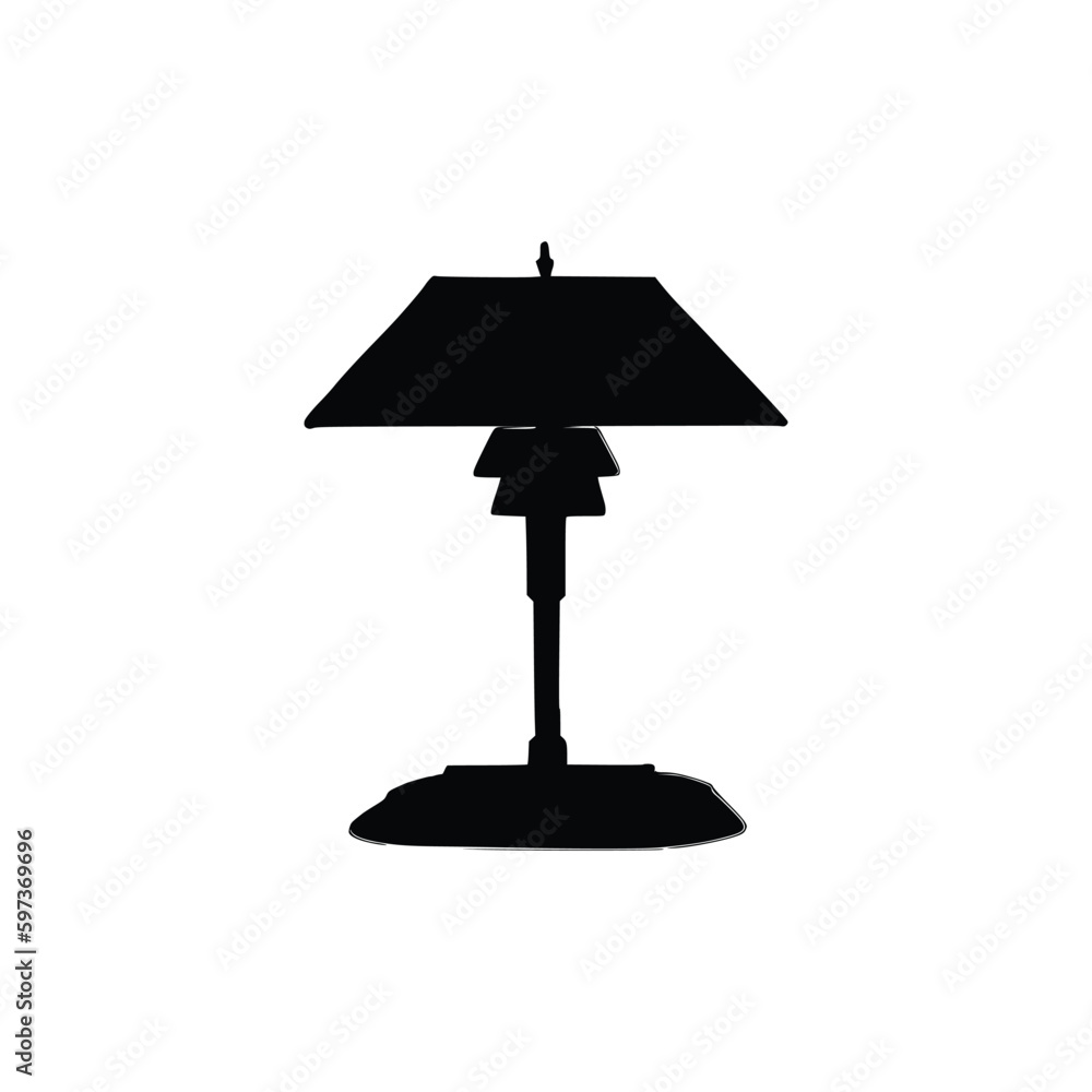 Table light silhouette, lamps Flat style vector illustration. Black light, lamp silhouette set, lamps set. Table light silhouette, lamps Flat style vector illustration. Black light, lamp silhouette set, lamps set.