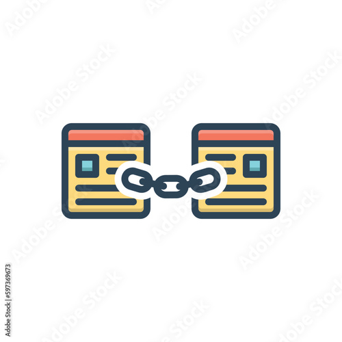 Color illustration icon for link 