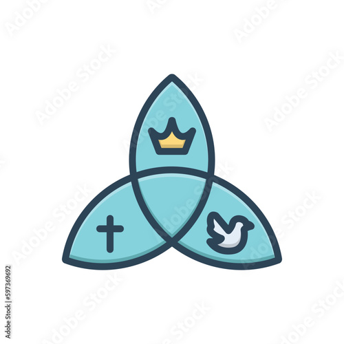 Color illustration icon for trinity 