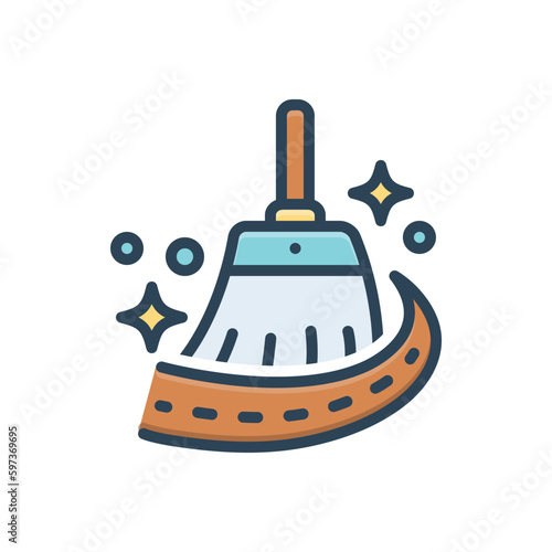 Color illustration icon for cleaner 