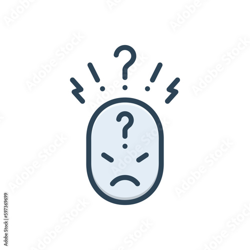 Color illustration icon for concerning 