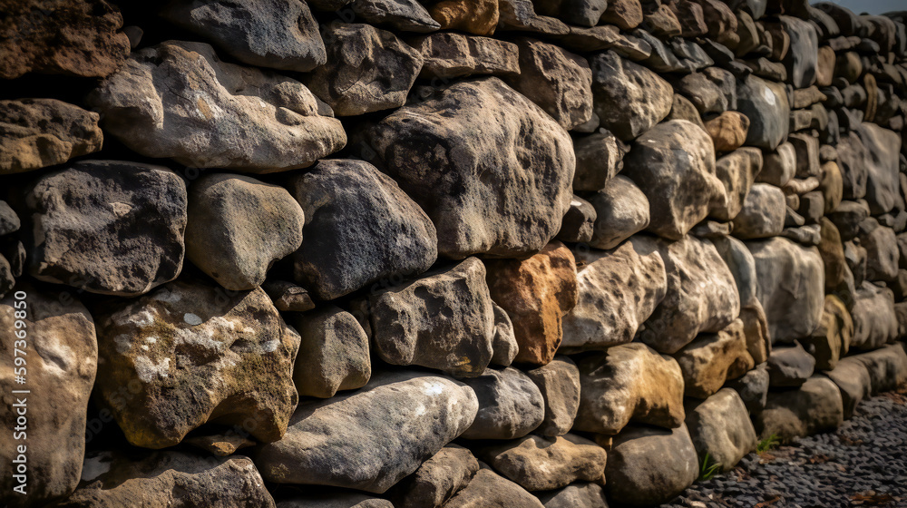 A material with a stone wall