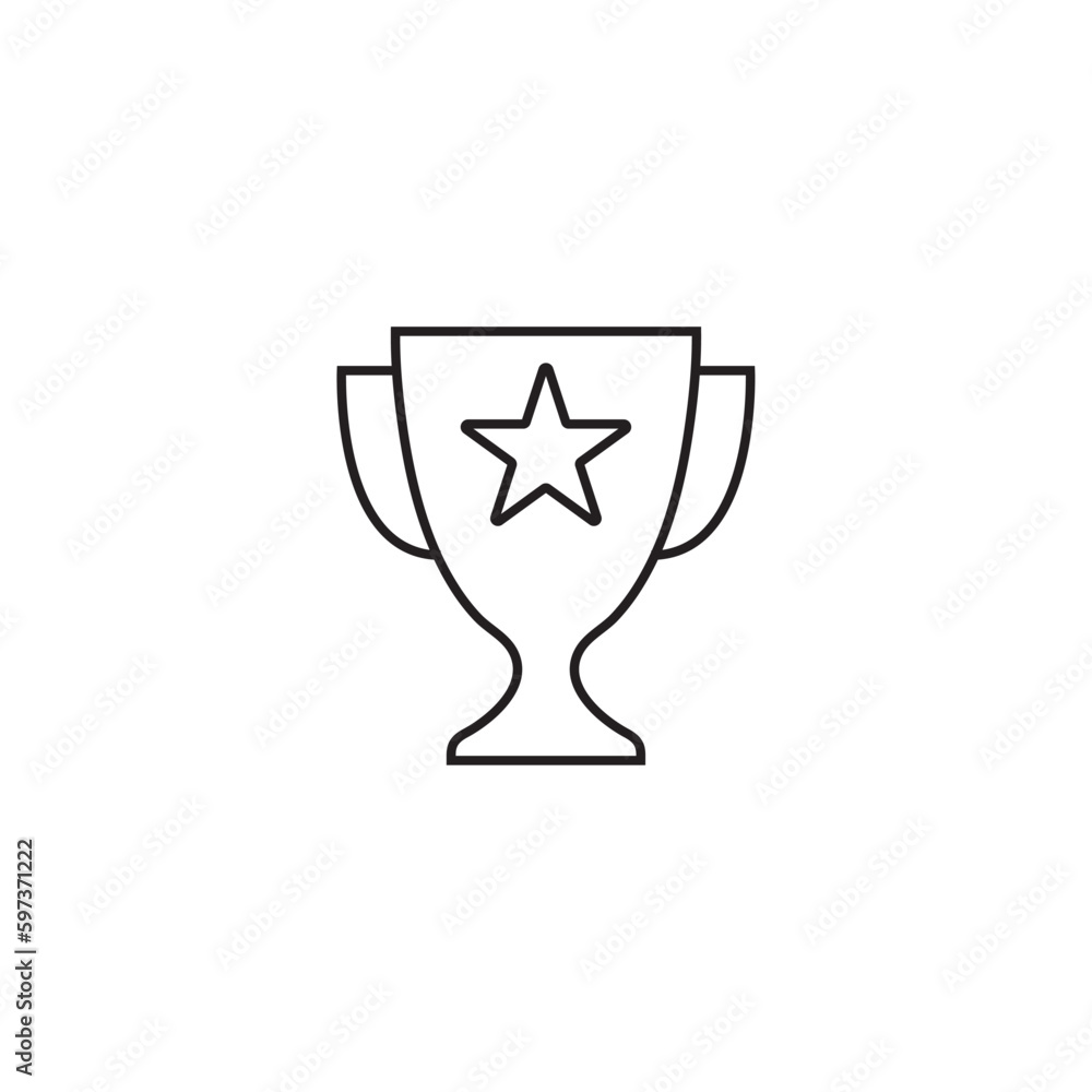 Cup trophy line icon, logo vector