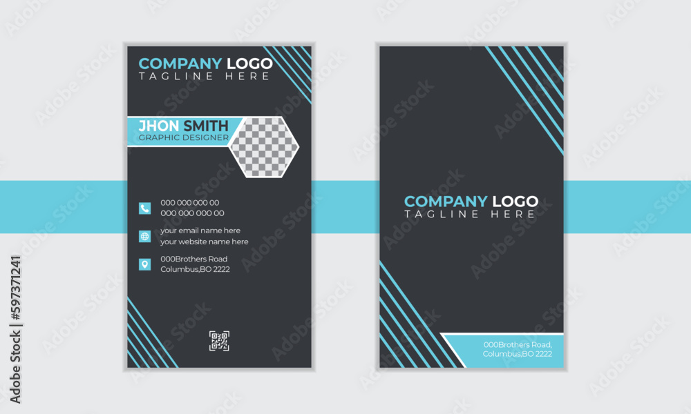 Creative and modern business card template.Double-sided creative business card template. Portrait and landscape orientation.
Creative and modern business card template.Double-sided creative business card template. Portrait and landscape orientation.