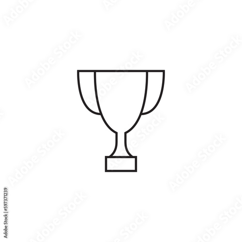Cup trophy line icon, logo vector