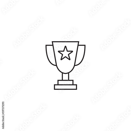 Cup trophy line icon, logo vector